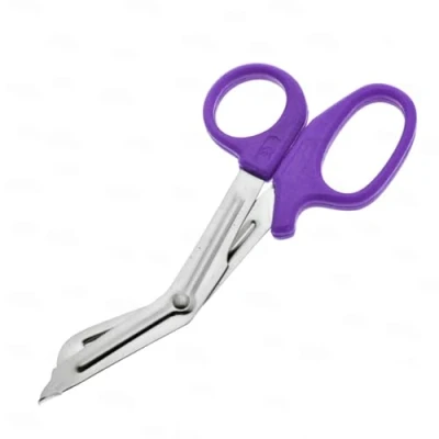 Image of YNR Stainless Steel Medical Scissors Vet EMT EMS Paramedic Serrated Blade Curved Nursing 5.5 Trauma Shears, Bandage Shears First Aid Nurse Scissor