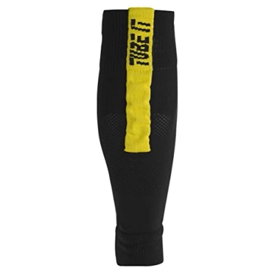 Image of Uhlsport Unisex Tube It Sleeve Socks Black/Lemon Yellow, Size 37 40