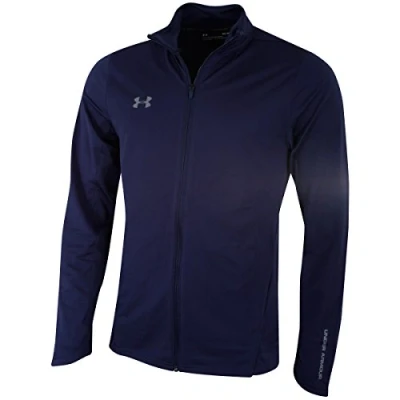 Image of Under Armour Challenger II Knit Warm Up, Tracksuit with Jacket and Joggers, Complete Sportswear Set Men, NavyBlue (Midnight Navy/Graphite (410)), S