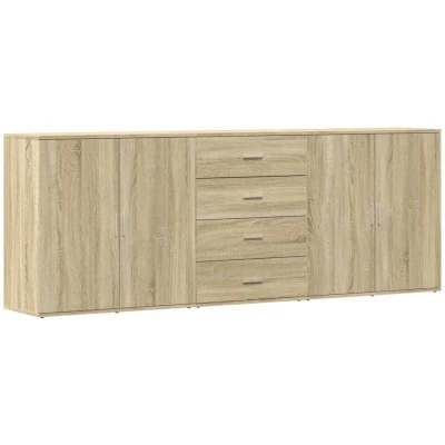 Image of vidaXL Sideboards 3 pcs Sonoma Oak Engineered Wood
