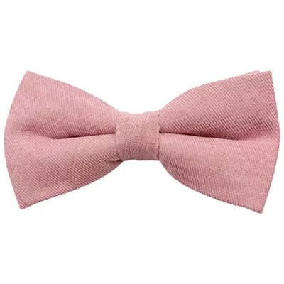 Image of Men&#039;s Luxury Cotton Blend Pre tied and Fully Adjustable Bow Tie (Dusty Rose Pink) suitable for formalwear, office, weddings, parties, grooms &amp; groomsmen outfits