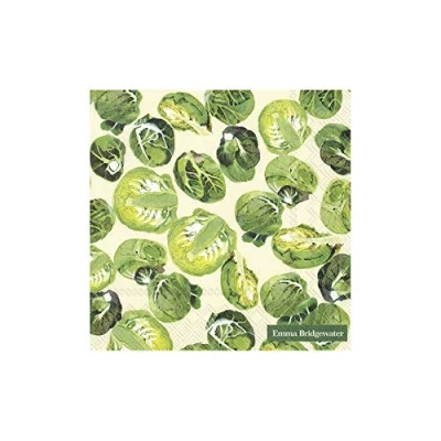 Image of Boston International C836800 IHR 20 Count 3 Ply Cocktail Beverage Paper Napkins, Sprouts