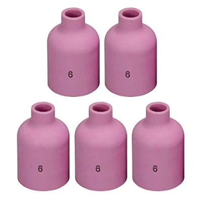 Image of RIVERWELD TIG Gas Lens Alumina Nozzle Ceramic Cups Jumbo Large 57N75#6 Fit SR DB WP 9 17 18 20 25 26 Welding Torch 5pk