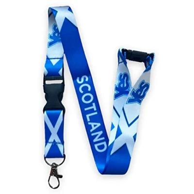 Image of Scotland Yes Flag Lanyard Scottish Referendum Independence Vote with Detachable Buckle Clip &amp; Safety Breakaway