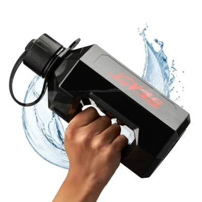 Image of Alpha Designs XL Gym Water Bottle 1.6 Litre / 1600ml Large Jug BPA Free &amp; Leakproof Sports Keg Eddie Hall &#039;Beast&#039; Edition Smoke