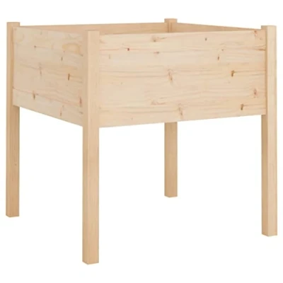 Image of vidaXL Outdoor Garden Planter Box Solid Untreated Pine Wood 70x70x70 cm Flower Pot Brown