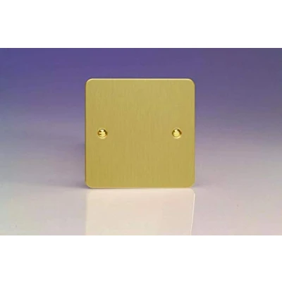 Image of Varilight 1G Blank Plate Ultra Flat Brushed Brass XFBSB