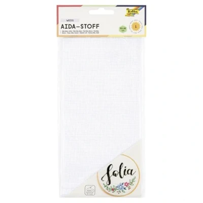 Image of Folia 23402 Aida Fabric 1x Sheet 50 x 49 cm, White