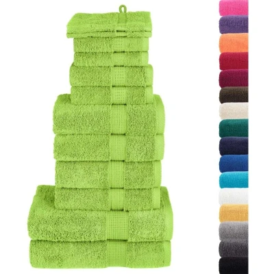 Image of vidaXL 12 Piece Premium Towel Set SOLUND Green 600 gsm