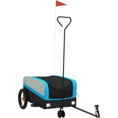 Image of vidaXL Bike Trailer Black and Blue 30 kg Iron