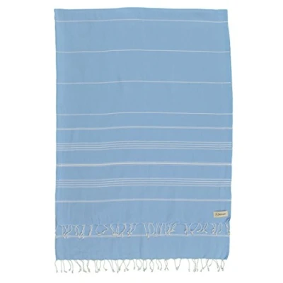 Image of Bersuse 100% Cotton Anatolia XXL Blanket Turkish Towel Blue