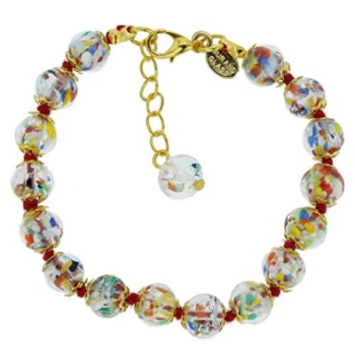 Image of GlassOfVenice Murano Glass Sommerso Bracelet Multicolor Confetti