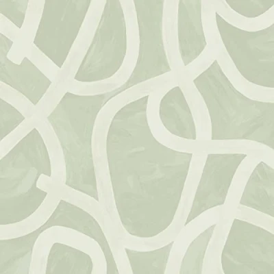 Image of Holden Linear Swirl Wallpaper Modern for Living Room, Bedroom, Fireplace Decorative Luxury Wall Paper with Abstract Swirls &amp; Brushstroke Style Finish (Sage Green)