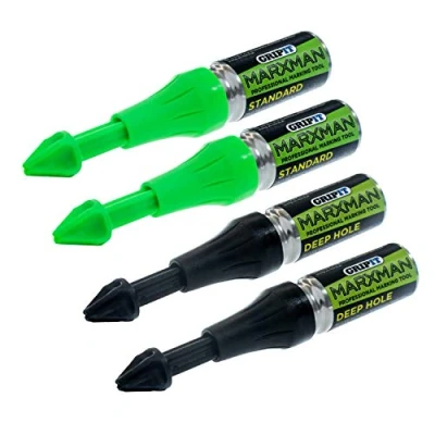 Image of Marxman Green Standard x2 Chalk Black Deep Marking Pen Hole Tool Set