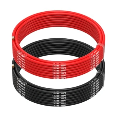 Image of MMOBIEL 14 AWG Electrical Silicone Wire Gauge (2,08mm²) Tinned Copper Cable 2 Separate Wires Red &amp; Black Each 5 m / 16.4 ft for RC, Drones, 3D Printers, Batteries, Speaker Wires, Led Strips