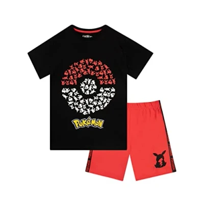 Image of Pokemon Boys Top and Shorts Set Pikachu Multicoloured 8 9 Years