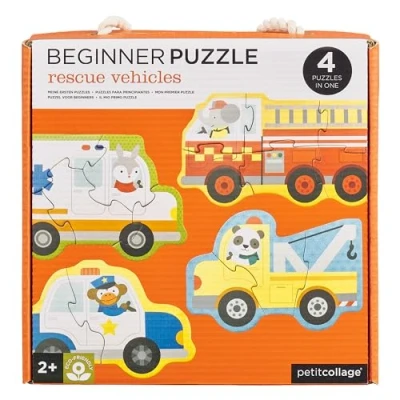 Image of Petit Collage PTC333 Rescue Vehicles Beginner Puzzle Jigsaw, Multi