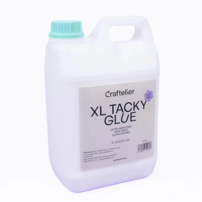 Image of Craftelier Tacky Glue Extra Strong Liquid for Scrapbooking and other Craft Projects Non Toxic Transparent, Flexible Resistant Drying Quantity 2 Litres