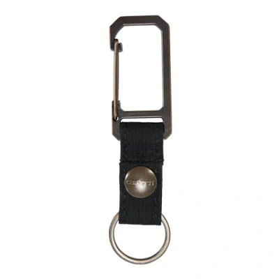 Image of Carhartt Unisex Adult Key Keeper, Ring Holder with Self Locking Metal Gate Clip, Nylon Duck (Black), One Size