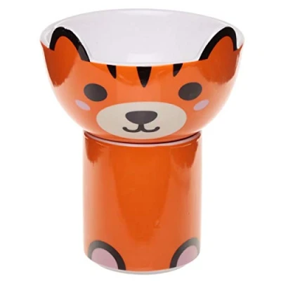 Image of Puckator Porcelain Tiger Children&#039;s 2 Piece Mug &amp; Bowl, Breakfast Lunch Dinner Set, Home Kitchen, Multicolour, Bowl 300ml 8x11x11cm 200ml 7.5x9.5x6.5cm, Food Dishwasher Microwave Safe