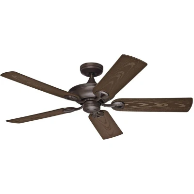 Image of Hunter Fan Maribel, 132 cm, Indoor/Outdoor Ceiling with Pull Chain, New Bronze Finish, 5 Reversible Blades in Walnut, Ideal for Summer or Winter, Model 50555