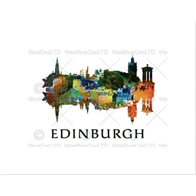Image of Wee Blue Coo Edinburgh Symmetry Art Gift Wall Print