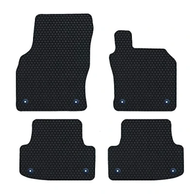 Image of Nicoman Hex Fully Tailored Car Mats Fit (2012 present A3 MK3 Hatchback) (Full Set 4 Piece,Black)