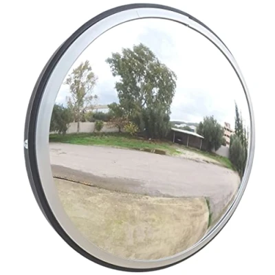 Image of SNS Safety LTD Convex Traffic Mirror for Driveways, Warehouses, Garages and Offices, Black (Diameter 30 cm)