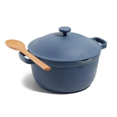 Image of Our Place Perfect Pot 5.2 L. Nonstick Ceramic Sauce Pan with Lid Versatile Cookware for Stovetop and Oven Steam, Bake, Braise, Roast PTFE PFOA Free Toxin Free, Easy to Clean Blue Salt