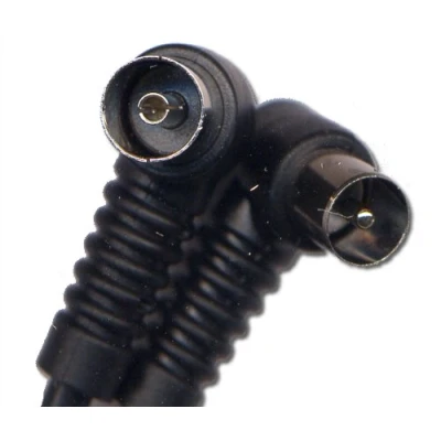 Image of kenable RF Fly Lead Right Angle Plug Socket Coax TV Freeview Cable 0.6m 60cm [0.6 metres]