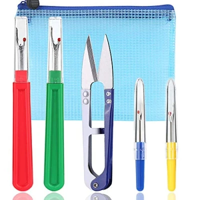 Image of 4 Pcs Seam Ripper, Big and Small Stitching Thread Unpicker, Cutter Remover, Rippers for Sewing, Stitch Ripper with Scissor, Storage Bag, Sewing Needlework DIY Craft
