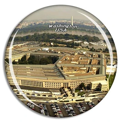 Image of Weekino USA America Pentagon Washington Dc Fridge Magnet Travel Souvenir City Collection 3D Crystal Glass Gift Strong Refrigerator Sticker
