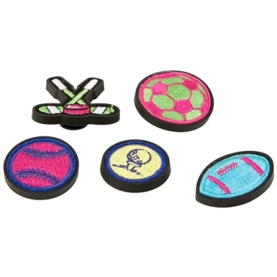 Image of Crocs Unisex&#039;s Neon Sports Patches 5 Pack Shoe Charms, One Size