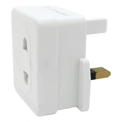 Image of White UK 2 Pin To 3 1A Fuse Adaptor Plug For Shaver/Toothbrush by Sojon Ltd
