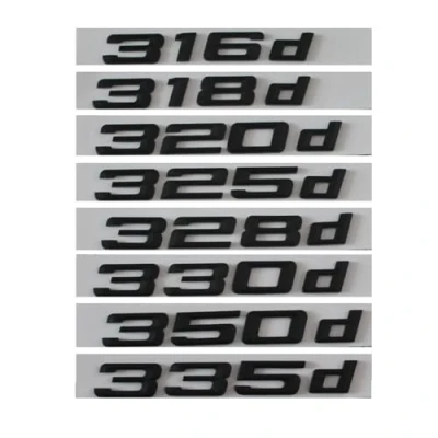 Image of JASMKLX Black 316d 318d 320d 325d 328d 330d 335d Car Emblem Emblems Rear Number Letters Badges Fit For BMW 3 Series E90 E46 E91 E92 E93 F30(325d)