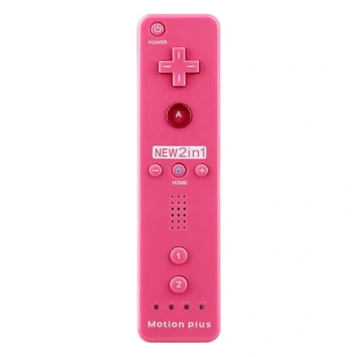 Image of OSTENT 2 in 1 Remote Controller Built Motion Plus for Nintendo Wii/Wii U Console Game Color Pink