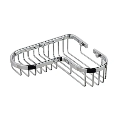 Image of SANLIV Corner Wire Soap Basket Shower Caddy Chrome Brass