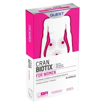 Image of Quest CranBiotix Probiotic Cranberry Tablets. Probiotics &amp; Extract to Help Prevent and Reduce The Symptoms of Recurring Urinary Tract Infections, BV Yeast Infections. (30 Capsules)