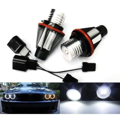 Image of RZG 2x White LED Angel Eye Halo Ring Headlight Daytime Light Bulb For E39 E60 E61 E87 E53 E63 E65