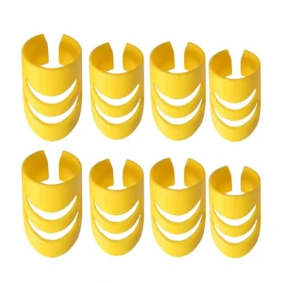 Image of 8Pcs Alaska Guitar Picks（XL+L+L+M）, Adjustable Finger Picks, Picks Plectrums Stringed Instrument Accessories (Yellow)