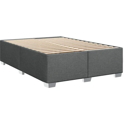 Image of vidaXL Bed Frame without Mattress Dark Grey Double Fabric