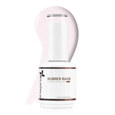 Image of Nicedeco 4 In 1 Rubber Base Gel For Nails, Hema Free Clear Sheer Color Nail Polish UV LED Soak Off, Elastic Strengthen Enhance Coat 015
