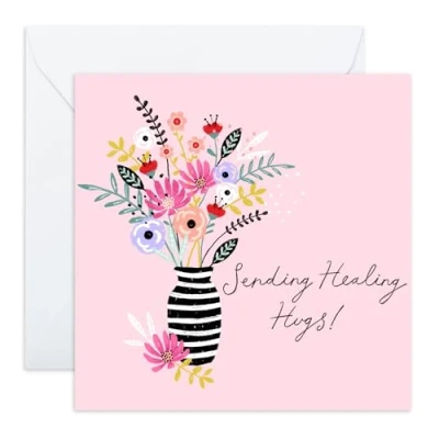 Image of Central 23 Sending Healing Hugs Cards And Envelope Get Well 22 Feel Better Soon For Men Women Floral Greeting Card Girl Friends Speedy Recovery Him Her Comes With Stickers