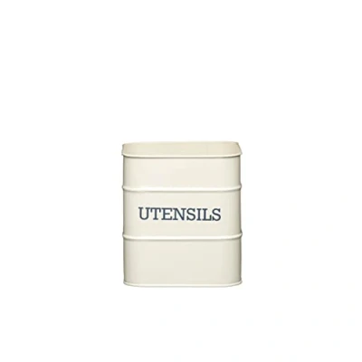 Image of KitchenCraft Living Nostalgia, Kitchen Utensil Holder, Metal, 15 x 16 cm, Antique Cream