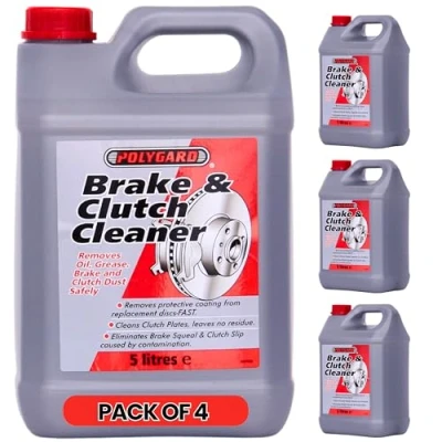 Image of Clutch and Disc Brake Cleaner 5L, 4 pack Heavy Duty Oil, Grease, Dust Remover Cleaner, Residue Free, Non Corrosive Efficient Formula for Optimal Performance, Fast drying