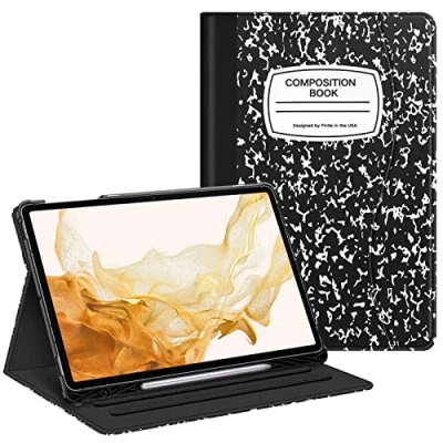 Image of Fintie Case for Samsung Galaxy Tab S8 Plus 2022/S7 FE 2021/S7 2020 12.4 Inch with S Pen Holder, Multi Angle Viewing Cover Pocket Auto Wake/Sleep, Composition Book