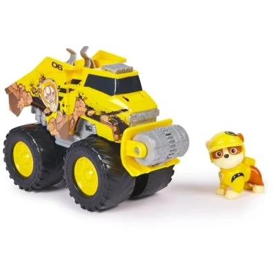 Image of Paw Patrol: Rescue Wheels Rubble’s Bulldozer, Toy Truck with Vehicle Transformation and Collectible Action Figure, Kids’ Toys for Boys &amp; Girls Ages 3+