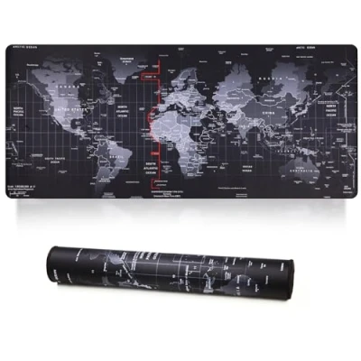 Image of Jahosin XXL Gaming Mouse Mat, Extended Pad Stitched Edges 2MM Non slip Rubber Base 90x40cm Desk for Gaming/Office/Bussiness 90x40 MapJ