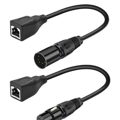 Image of SiYear XLR RJ45 Adapter Cable 5 Pin Male to &amp; Female DMX Ethernet Converter cable(1SET/ 2PACK)