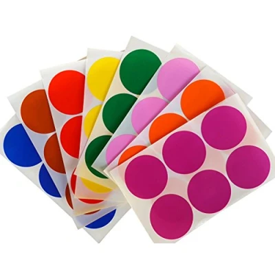 Image of Red, Blue, Green, Yellow, Purple, Orange, Brown and Pink 2&quot; Inch Round Sticker Dots (50Mm) Home Moving Labels Permanent Adhesive Label Stickers 96 Pack by Royal Green